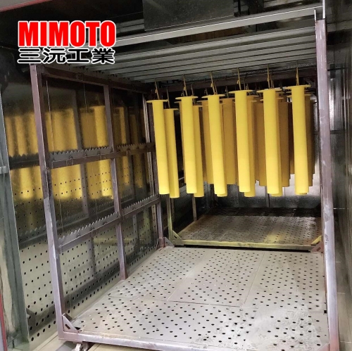 パイプ加工製品の粉体塗装